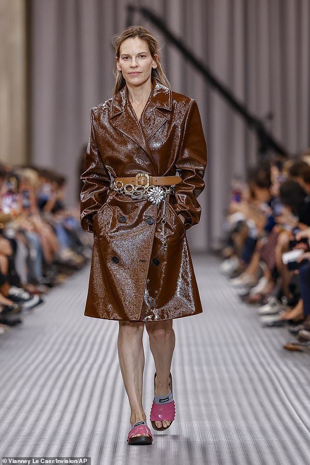 Earlier in the day, she made a surprise appearance when she strutted down the runway, marking her first appearance at Fashion Week when Italian brand Miu Miu presented its Spring/Summer 2025 collection.