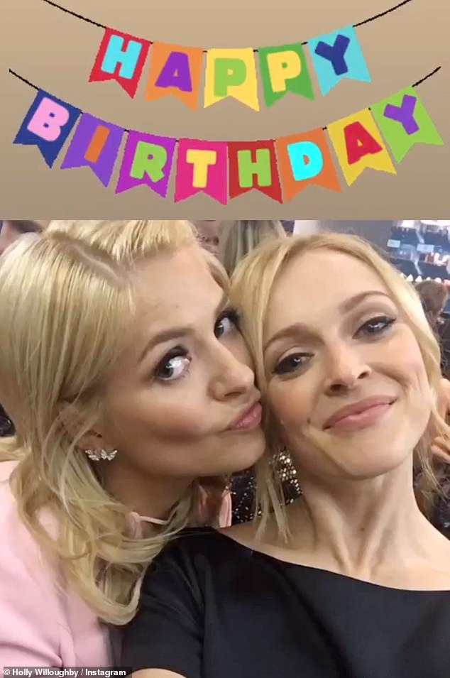 Holly is seen wishing Fearne a happy birthday in the past.