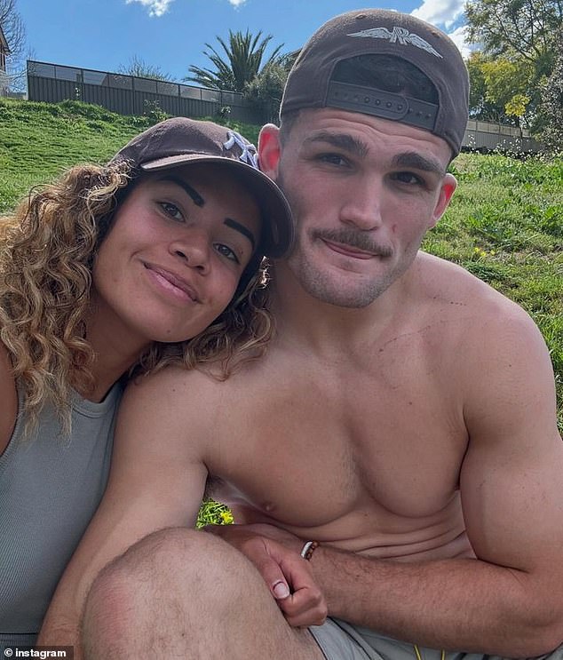 Cleary, 26, has joined the likes of Izack Tago, Paul Alamoti, Luke Garner and Soni Luke on an eating plan that includes mostly meat, fish and eggs (pictured with girlfriend Mary Fowler).