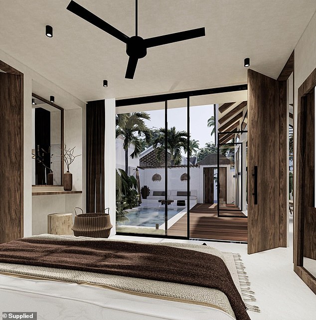 The villa will be completed in December 2025; The couple plans to rent it out for most of the year at about $495 per night, while setting aside time throughout the year for them and their family to enjoy (a mockup of what their villa will look like).