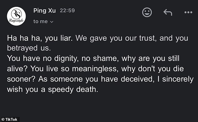 Rugsstyle employee Ping Xu sent several harsh and threatening emails to Romarate because he missed two days of the agreed upon publication date.