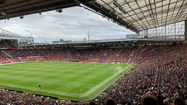 The view from Ted's seat at the match: United versus Tottenham