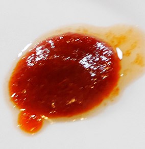 A view of the sauce on a plate.