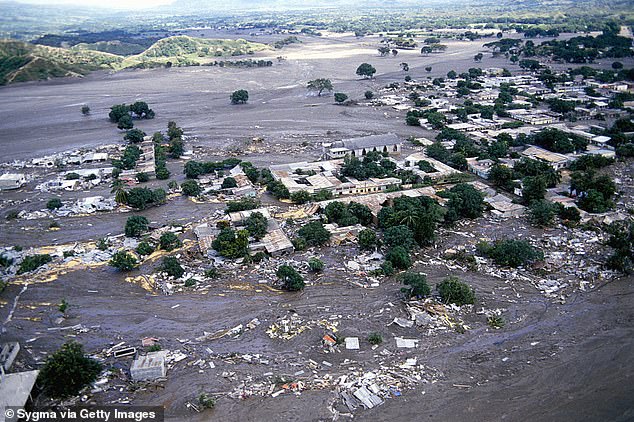 The biggest threat to people living near this volcano are lahars, or muddy flows of rock, ash and ice, like the one that destroyed this city in Colombia after a volcanic eruption in 1985.