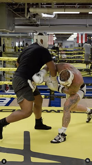 Jake Paul has posted a video of himself dropping a training partner before his fight with Mike Tyson.