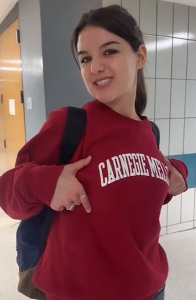 The teenager is currently halfway through her first semester at Carnegie Mellon University in Pittsburgh, and her father, Tom Cruise, is paying her $65,000 tuition.