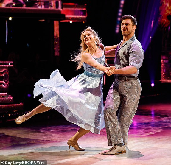 EMBARGOED UNTIL 2020 SATURDAY 12 OCTOBER For use only in the UK, Ireland or Benelux countries BBC photo of Sarah Hadland and Vito Coppola, during the dress rehearsal for Saturday's Strictly Come Dancing on BBC1. Photo date: Saturday October 12, 2024. PA Photo. See PA story SHOWBIZ Strictly. Photo credit should read: Guy Levy/BBC/PA Wire NOTE TO EDITORS: Not to be used more than 21 days after publication. You may use this image free of charge solely for the purpose of publishing or reporting on current BBC programming, staff or other BBC production or activity within 21 days of its broadcast. Any use after that time MUST be authorized through BBC Picture Publicity. Please credit the image to the BBC and any named freelance photographers or program makers, as described in the title.