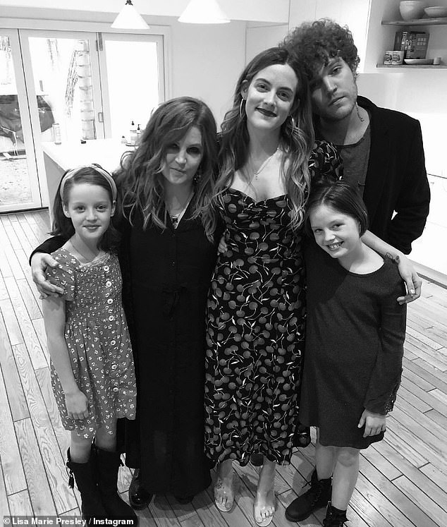 Lisa Marie is seen here with her four children in 2019.