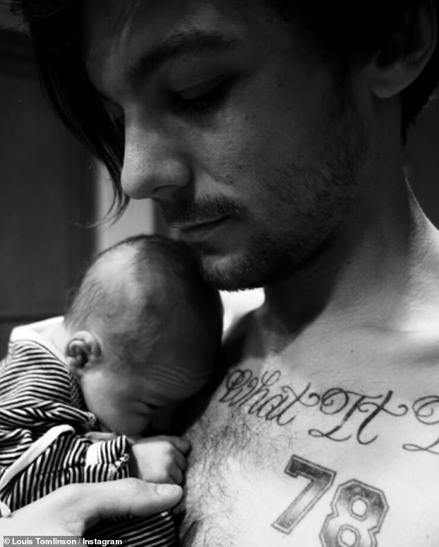 Louis, who shares Freddie with his ex Briana Jungwirth, also 32, welcomed their son in 2016 after a brief fling (Louis pictured with Freddie in 2016)