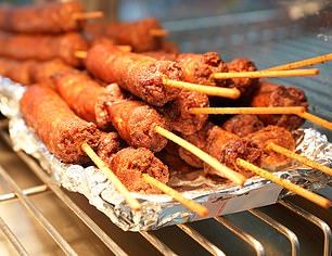 Food Fuel: At Chadeaux's Cajun Kitchen in Allen Parish, Katja learns about their famous boudin sausage (seen here)