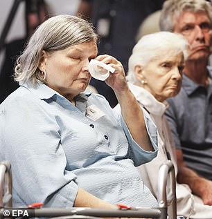 Diane Hernandez, Kitty Menendez's niece, wipes away a tear during the brothers' family news conference last week.