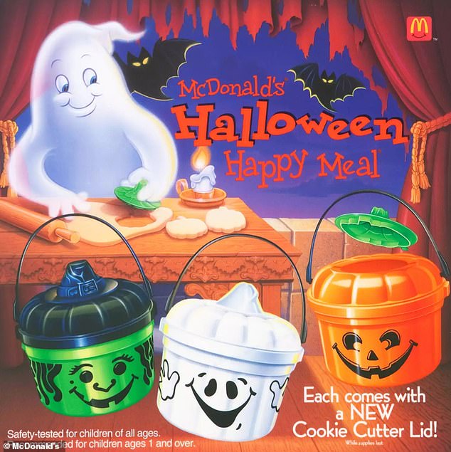 These McDonald's Boo Buckets are from 1992, when each one also had a lid that served as a cookie cutter.