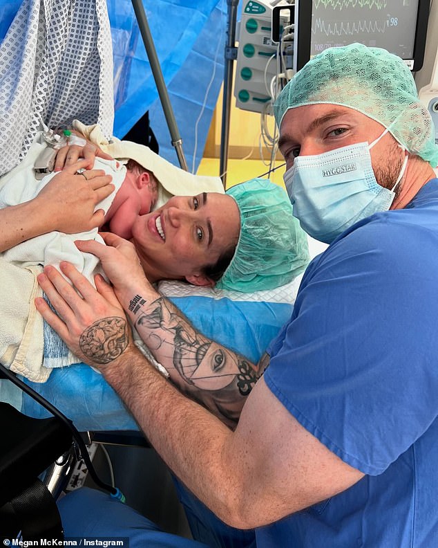 The former TOWIE star, 32, shared the exciting news that she welcomed Landon Henry with her footballer fiancé Oliver Burke, 27, on Wednesday night.