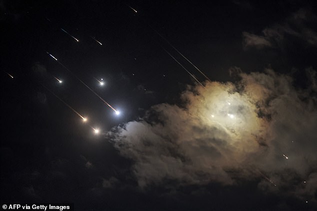 Projectiles intercepted by Israel over Jerusalem on Tuesday night