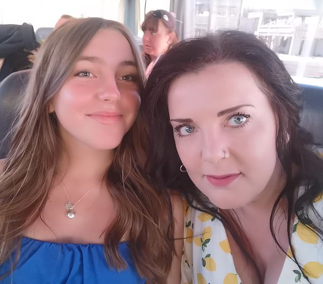 Chloe Longster, 13, from Market Harborough, Leicestershire, is pictured with her mother Louise.