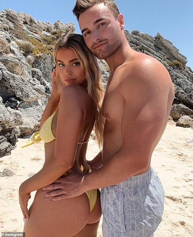 Andre Zachary Rebelo (pictured with his ex-partner, model Gracie Piscopo) is accused of killing his mother to make money from the life insurance policies he took out against her the week before her death.