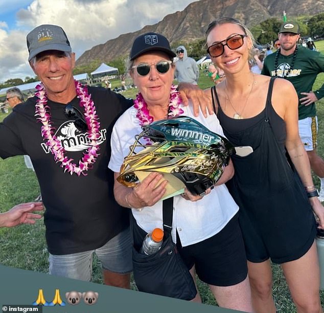 Mrs. Howarth and the Robinsons at a lacrosse tournament in Hawaii where Callum played