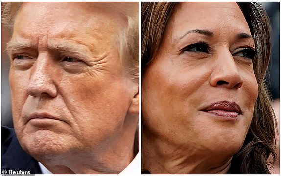 FILE PHOTO: Former US President Donald Trump in New York City, US, on May 30, 2024, and US Vice President Kamala Harris in Washington, US, on July 22, 2024 , in a combination of archival photographs. REUTERS/Eduardo Muñoz, Nathan Howard/File Photo