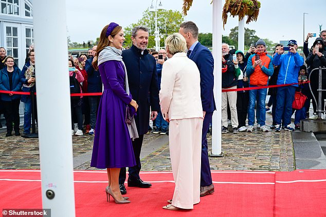 Mary and Frederik welcomed the presidential couple at North Customs in Copenhagen on Tuesday, October 8.