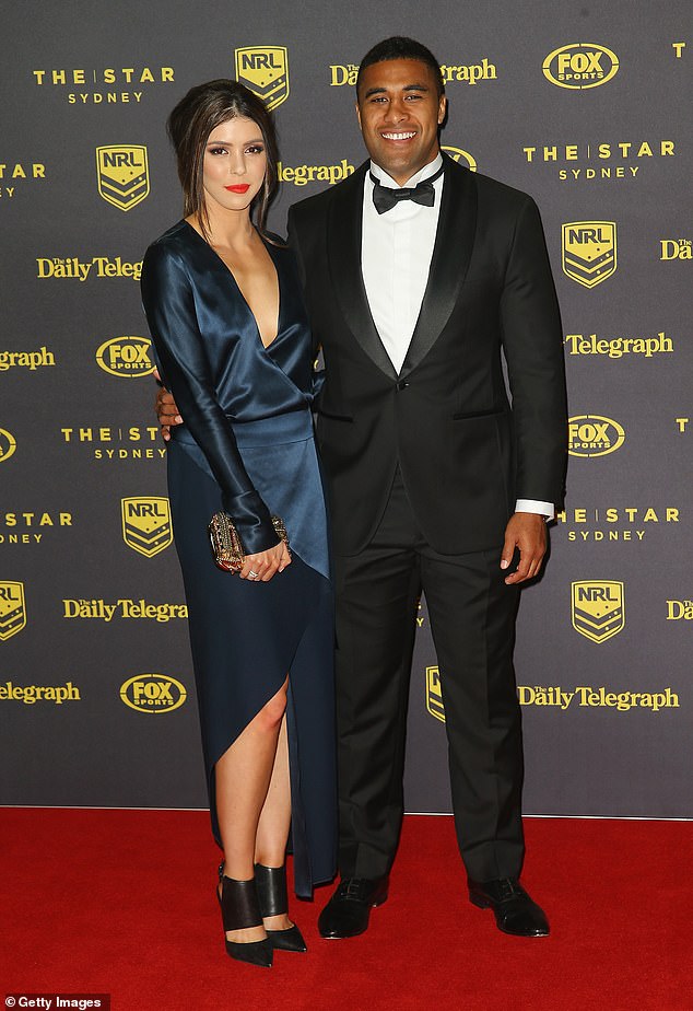 Former NRL star Jennings is pictured with his ex-wife Kirra Wilden (left) at the 2015 Dally M Awards.