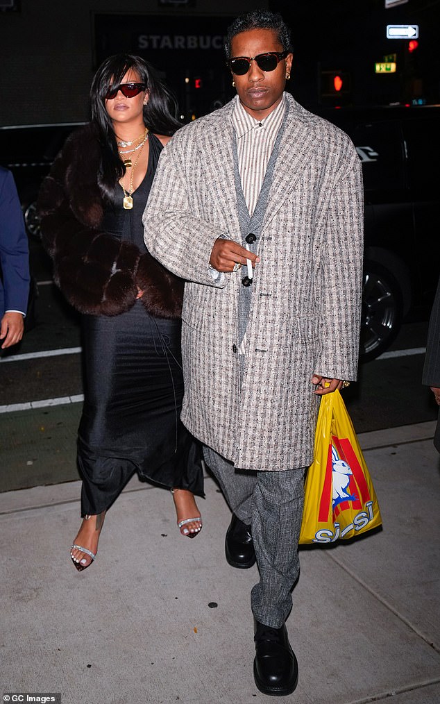 Rihanna and A$AP Rocky are seen on October 4 in New York City