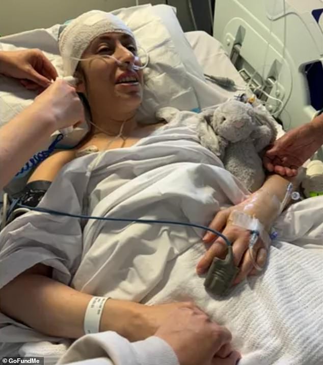 Rosanna (pictured) in hospital