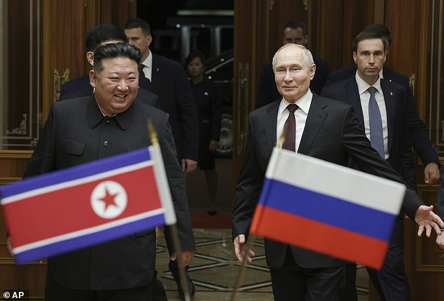 Vladimir Putin and Kim Jong Un meet in Pyongyang on June 19, 2024