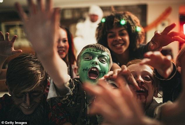 Eager trick-or-treaters searched for candy (file image)