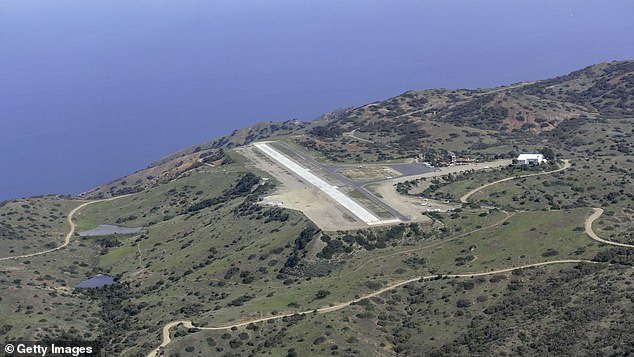 Flight logs revealed that the plane took off around 5:45 pm on Tuesday. According to the National Weather Service, there were no heavy fog advisories at the time. Pictured: Catalina Airport runway