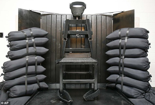 Pictured: Firing squad chair at Utah State Prison: The firing squad can be used in South Carolina, as allowed by a 2021 law.