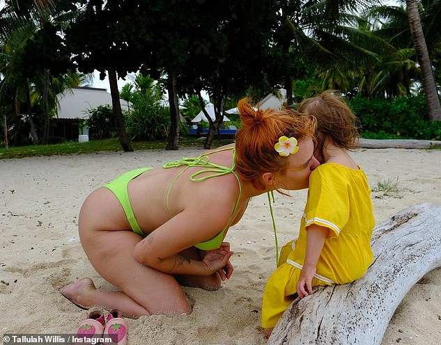 Tallulah posed for a photo with her 18-month-old niece Louetta, daughter of Rumer Willis and Derek Richard.