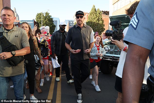 Kelce hosted his 35th birthday 'car jam' charity event on Saturday without Taylor Swift