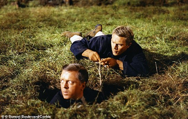 Richard Attenborough and Steve McQueen portrayed in the iconic film The Great Escape