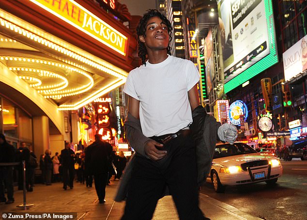 Neely was a well-known Michael Jackson impersonator in Times Square (pictured in 2009).