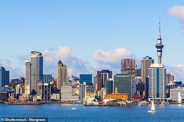 The Reserve Bank of New Zealand cut its cash rate by another 50 basis points on Wednesday, just weeks after the US Federal Reserve also cut rates by half a percentage point (pictured, Auckland) .