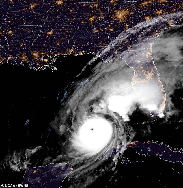 The latest satellite image of Hurricane Milton captured at 7:51 UTC (8:51 UK BST) as it approaches Florida on Wednesday