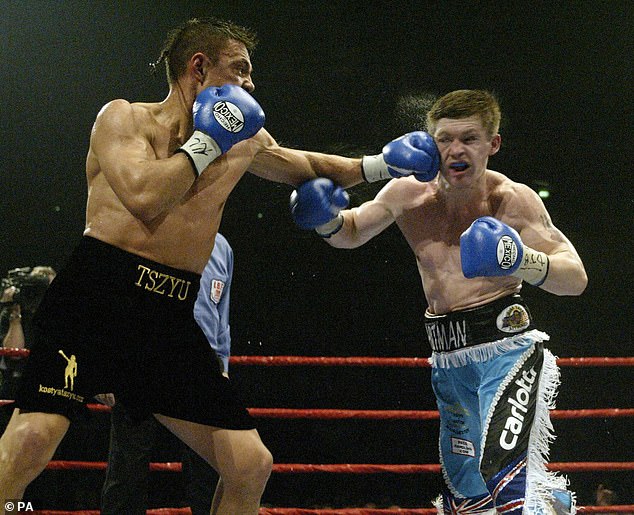 Kostya Tszyu lost his IBF light welterweight title to Ricky Hatton in 2005 (pictured) after failing to get out in the twelfth round.