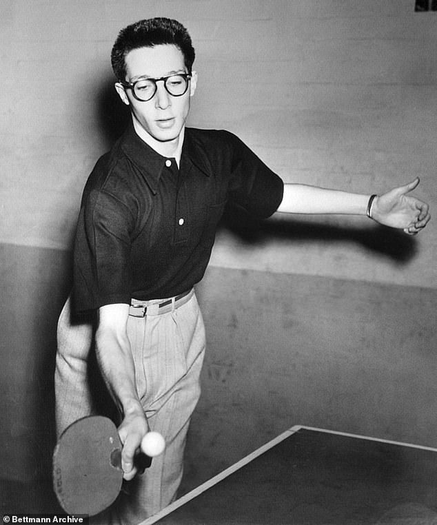 Marty, who died aged 82 in 2012, was an American ping pong icon, winning the US men's singles championship in 1958 and 1960 and the US hard hitting champion in 1997 (pictured 1946).