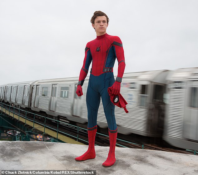 Tom as the superhero, also known as Peter Parker, in the 2017 film Spider-Man: Homecoming.