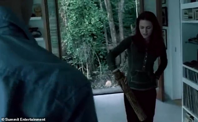 In the deleted scene, Bella picks up a rain stick and tells Edward that she used to make them using 