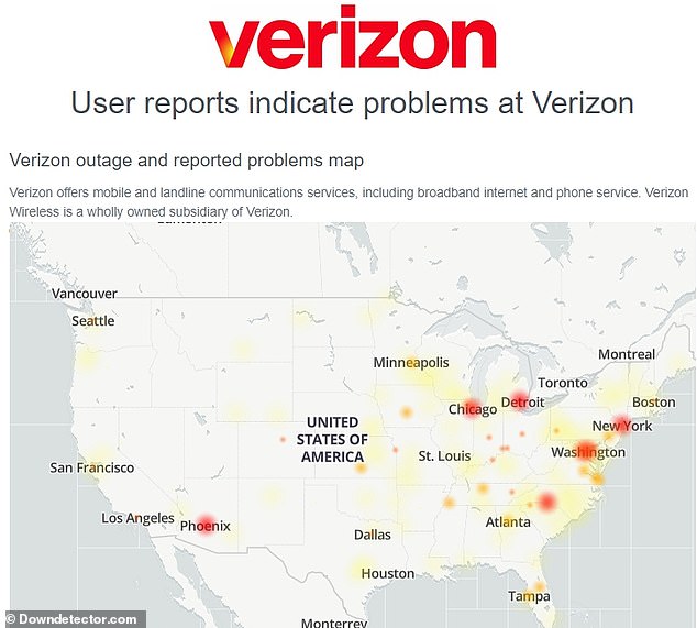 Downdector, a site that monitors online outages, shows that many of the problems come from major cities.