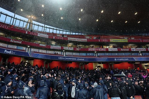 Around 3,000 PSG fans flocked to London for Tuesday's Champions League match against Arsenal.