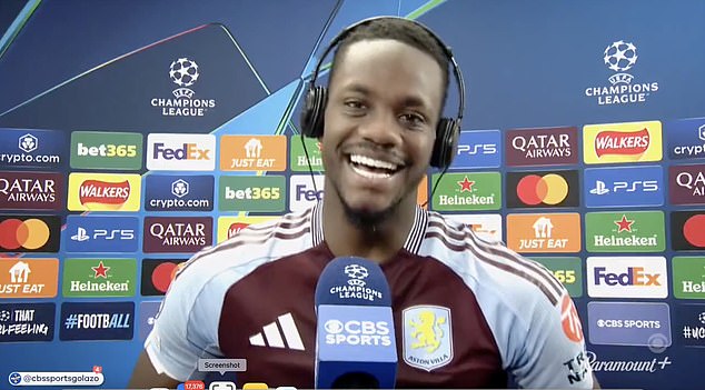 The Aston Villa hero saw the funny side as the two experts battled with their Spanish.