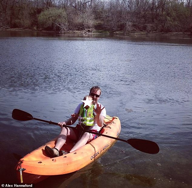 Hannaford and his daughter kayak down the Colorado River in Austin. Nearby water wells have dried up in recent years due to climate change, he says.