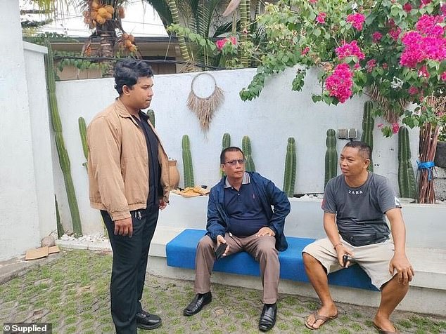 Police checked the villa on Wednesday morning and discovered that Ms Awhitu had never been a guest there. Ubud Police Chief Gusti Nyoman Sudarsana, pictured center.