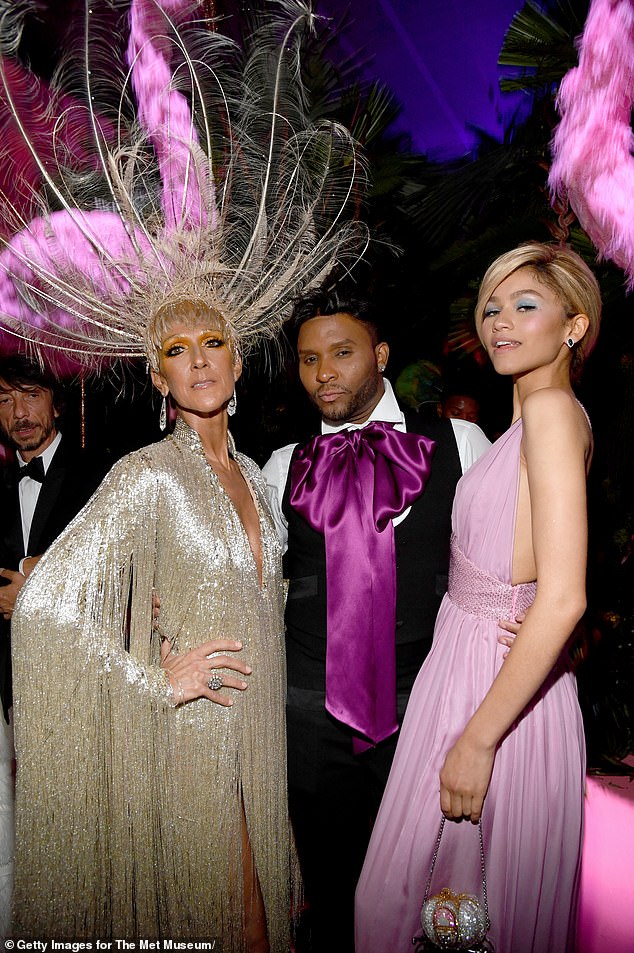 With his clients Celine Dion and Zendaya at the Met Gala 2019