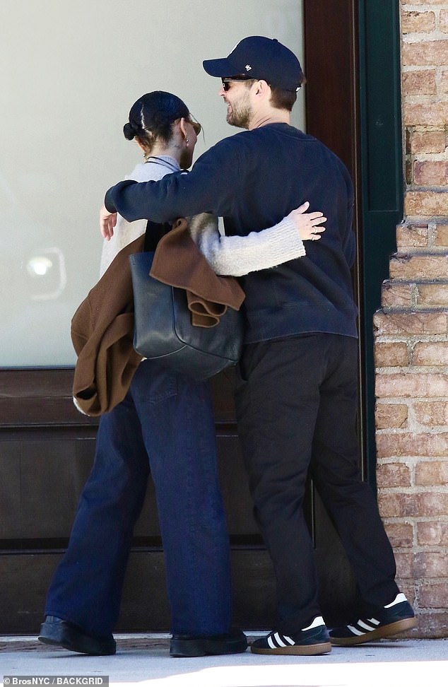 The Blink Twice director, 35, and the Great Gatsby actor, 49, shared a friendly hug and chatted in the city's Tribeca neighborhood.