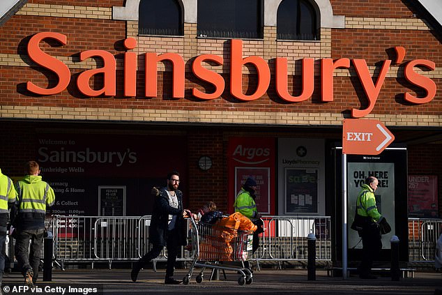 The Christmas advert shows a range of the supermarket's festive food offerings, including a roast carrot galette (pictured: archive image of Sainsbury's in Tunbridge Wells).