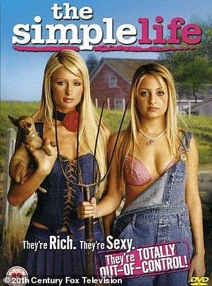 The pair looked identical to the iconic socialites, matching the sexy cover of the original series down to the gallows and blonde hair; Paris and Nicole seen in 2003