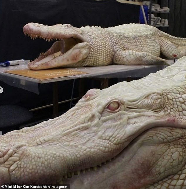 She also shares a picture of albino alligator accessories that look very real.